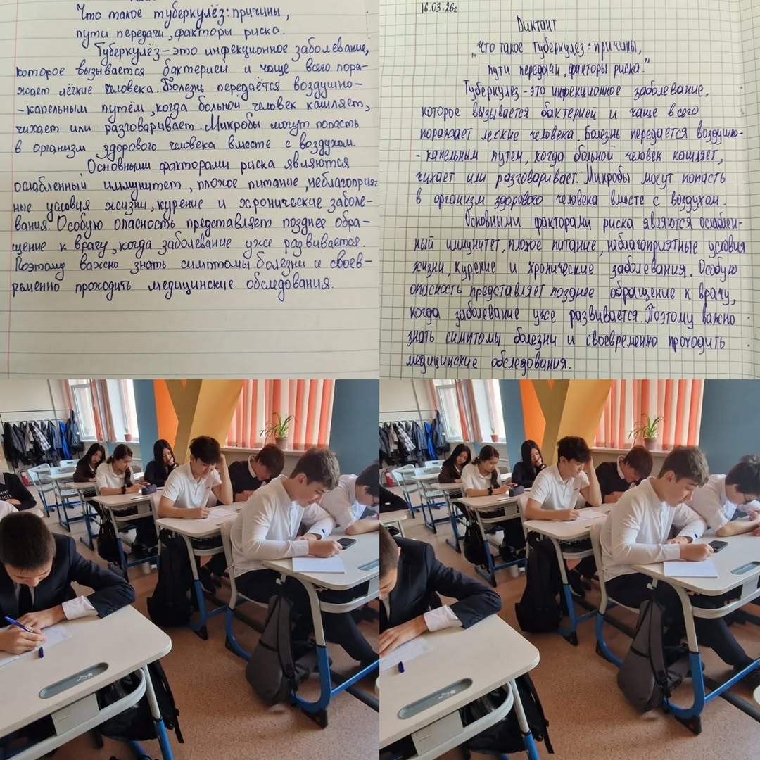 Туберкулездің алдын алу тақырыбында диктант